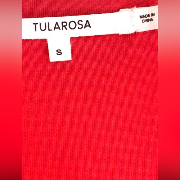 Tularosa Ryland Dress by Revolve, Long Sleeve, V-Neck, Cherry Red, Small - Picture 5 of 5